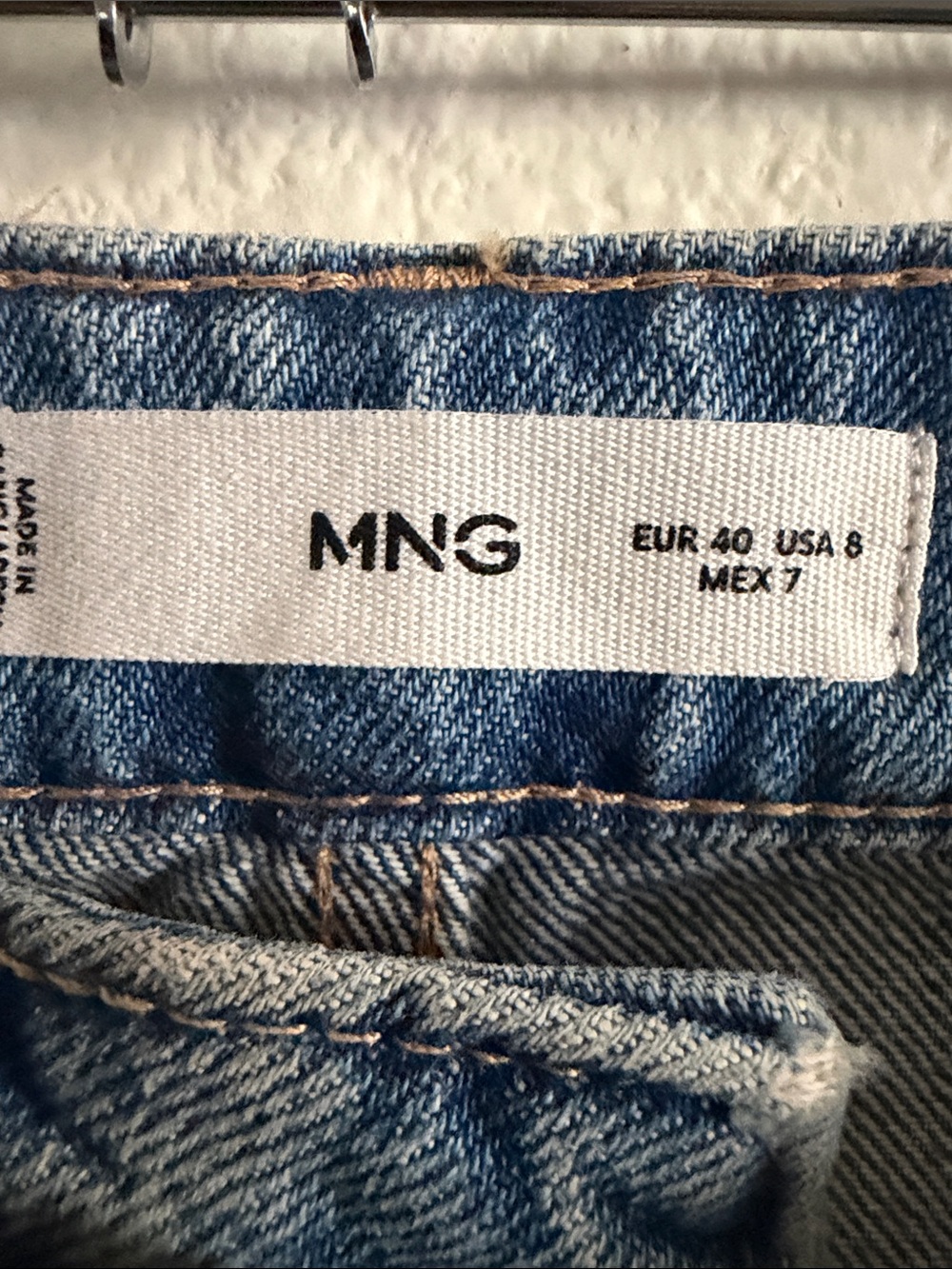 High-Waisted Straight Leg Jeans Front Seams  Medium Blue 8 Downtown Girl Y2K 90s - Picture 5 of 5